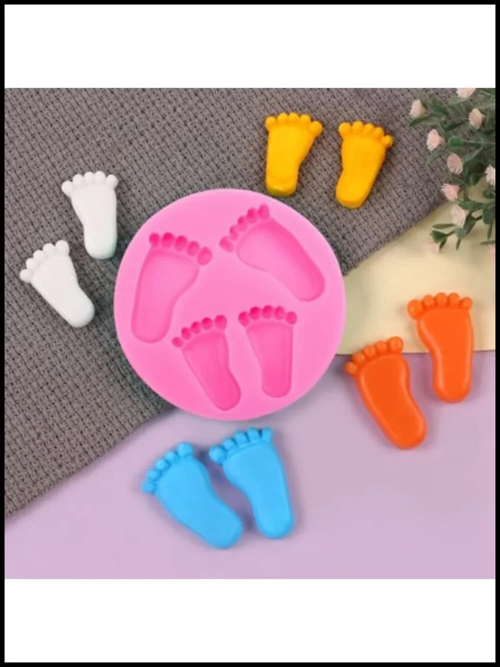 4 Silicone Baby Feet Fondant Molds DIY Cake Decorating